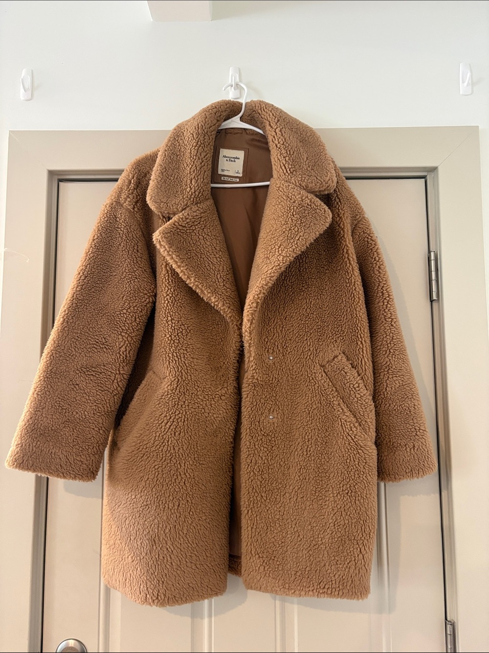 Abercrombie & Fitch Teddy Faux-Shearling Coat - Camel